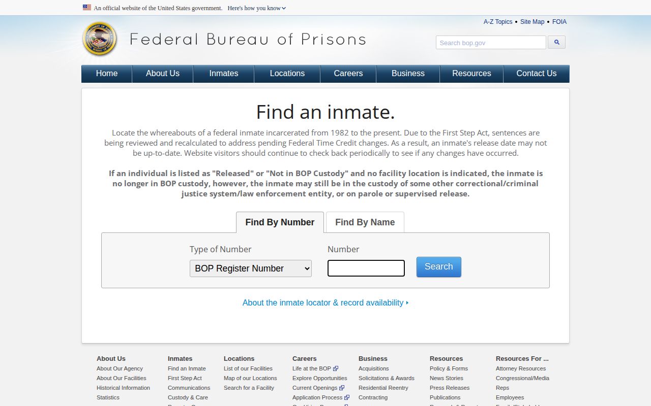 Federal Bureau of Prisons locator for Rains County federal custody questions