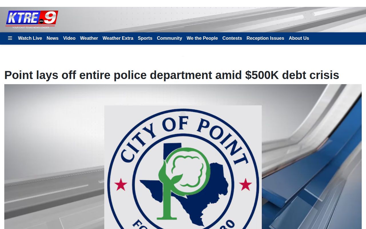 Point Texas police coverage change source for current arrest-record routing